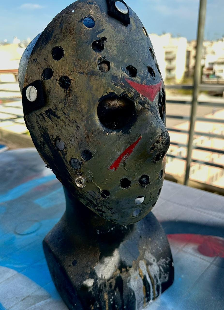 Halloween Mask, Jason, Michael Myers, Friday the Thirteenth, Grey Triple Layered Face Mask, Wearable Face Mask, Hockey Mask