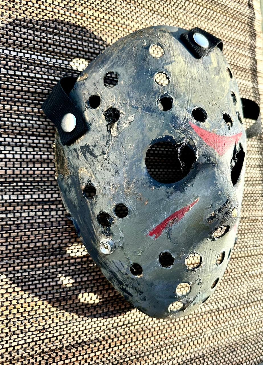 Halloween Mask, Jason, Michael Myers, Friday the Thirteenth, Grey Triple Layered Face Mask, Wearable Face Mask, Hockey Mask